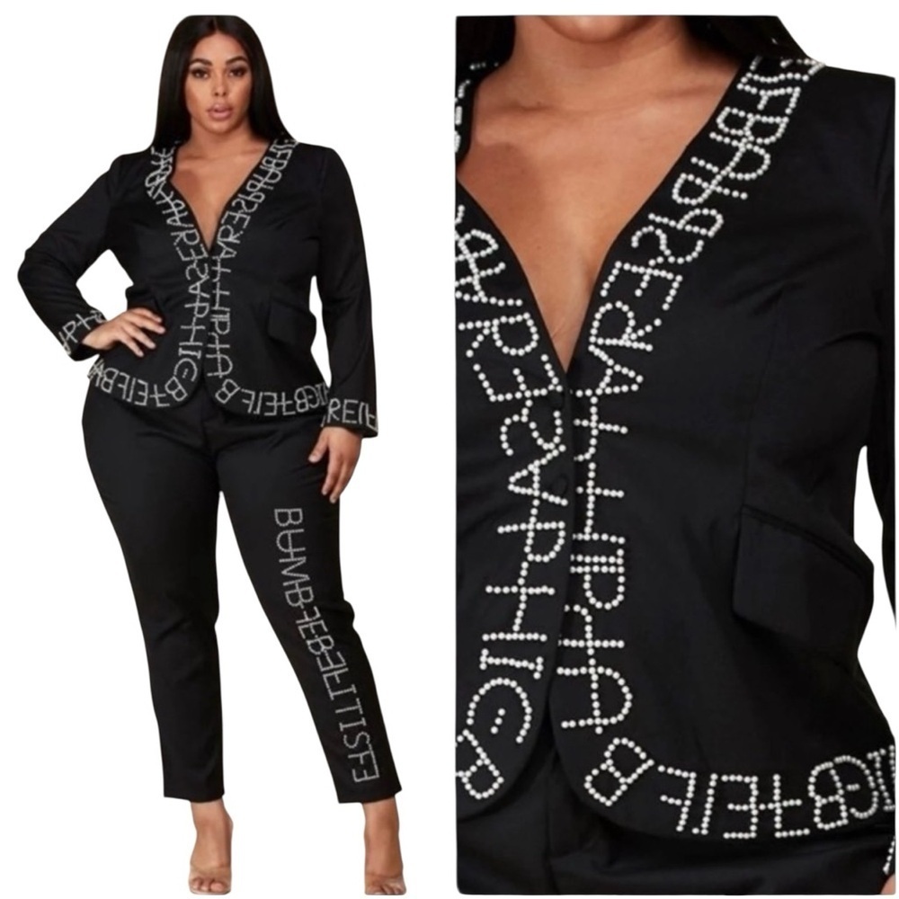 LATISTE Alphabet Blazer Black